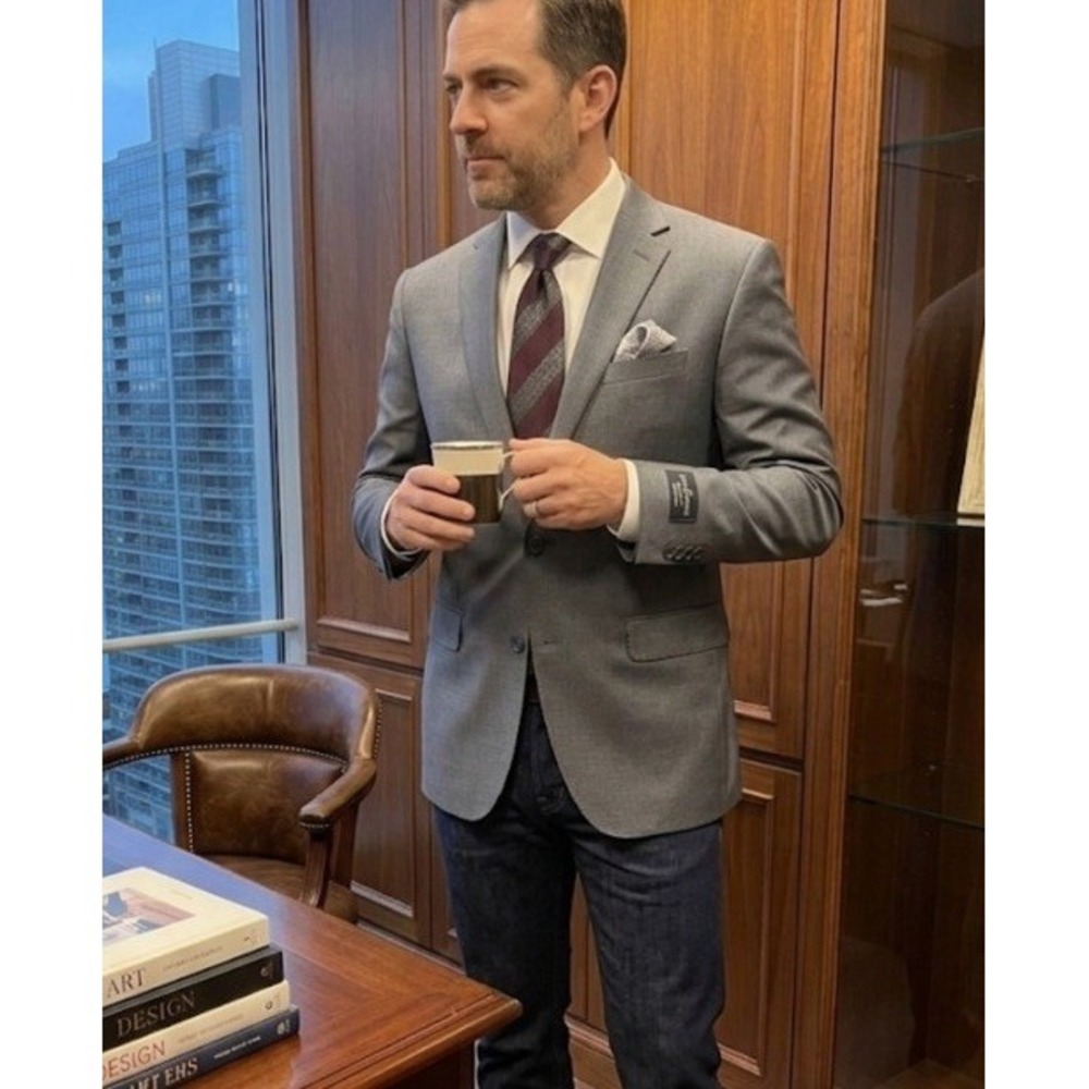 Paul Betenly Ronaldo Sport Coat Mens 38R Slim Lanificio Filarte Gray Wool Jacket